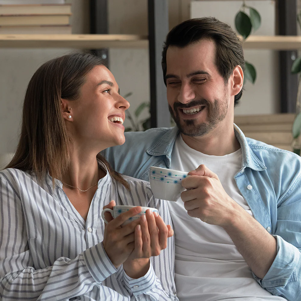 Larah by Borosil Bluebell Cup n Saucer Set, 140ml x 12