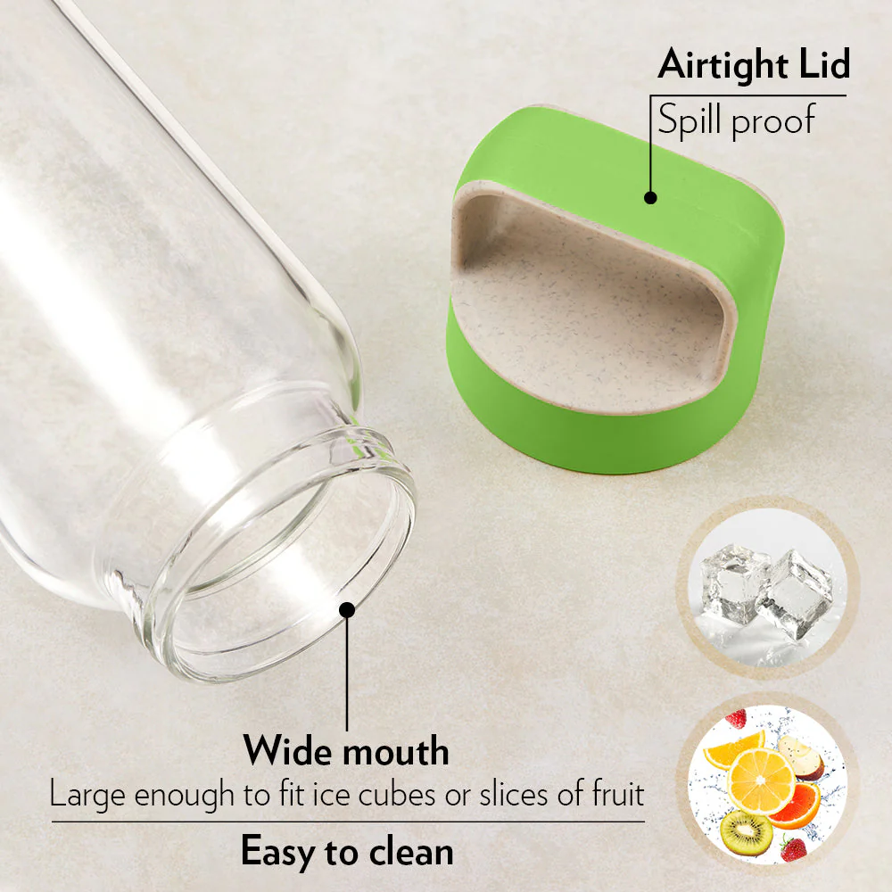 Crysto Wide Mouth Clear Glass Bottle