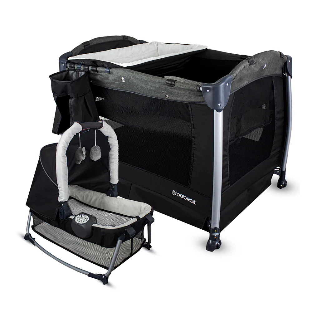 CUNA CORRAL + MOISES OSAKA NEGRO 72B16 BEBESIT -