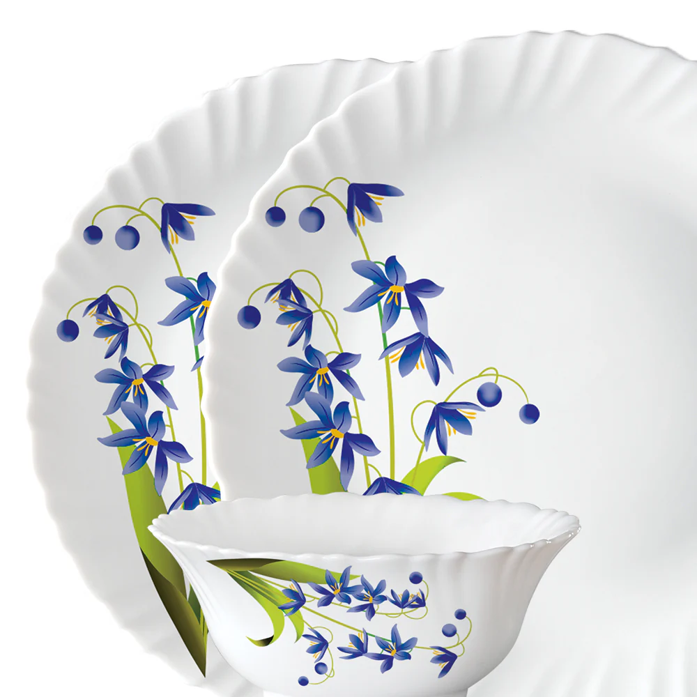 Larah by Borosil Lavender Dinner Set, 13 pc