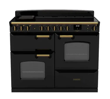 Rangemaster Classic Deluxe OC 110cm Induction Range Cooker | Black/Antique Brass | CLDLO110EIPGBL/AB1