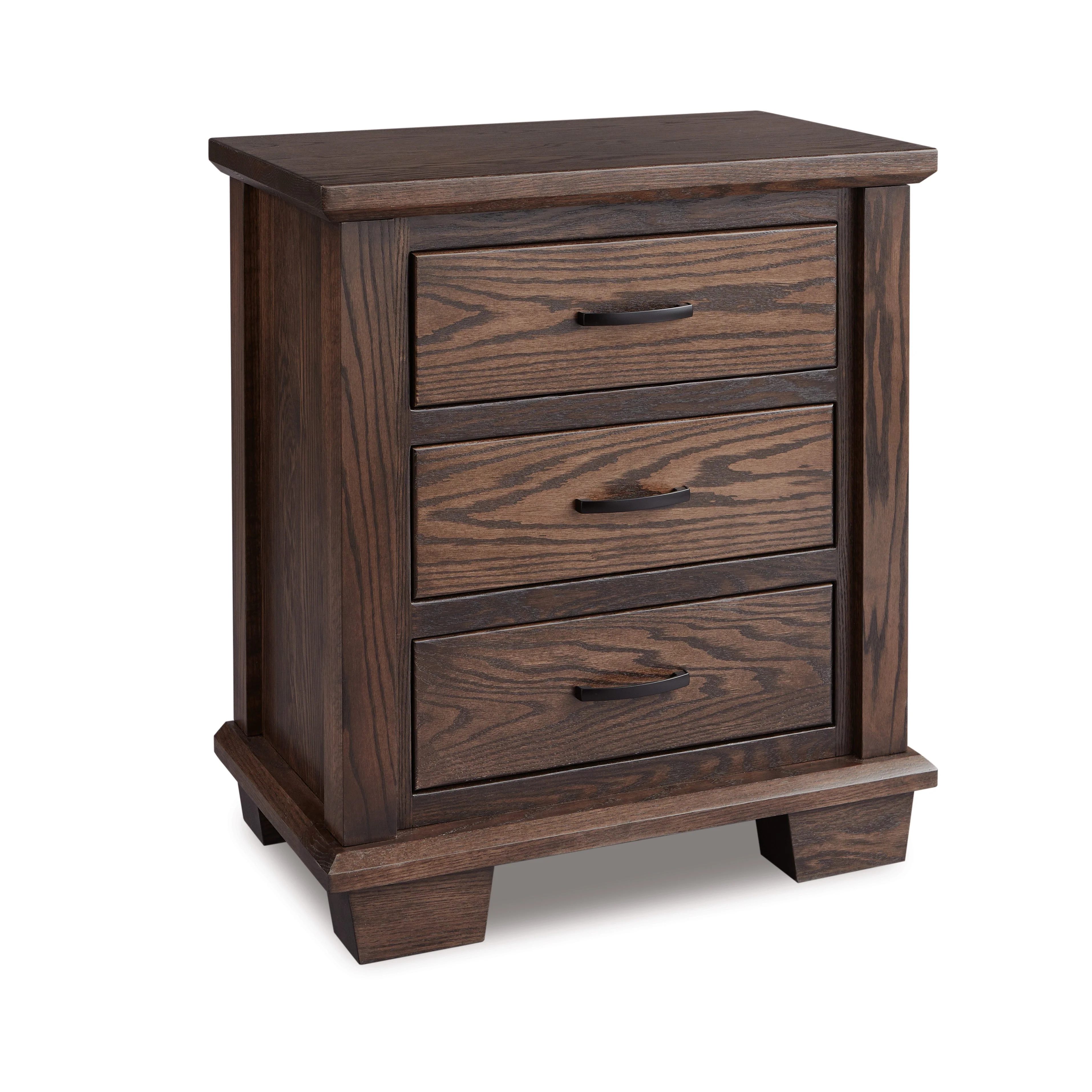 Amish Burlington Three Drawer Nightstand