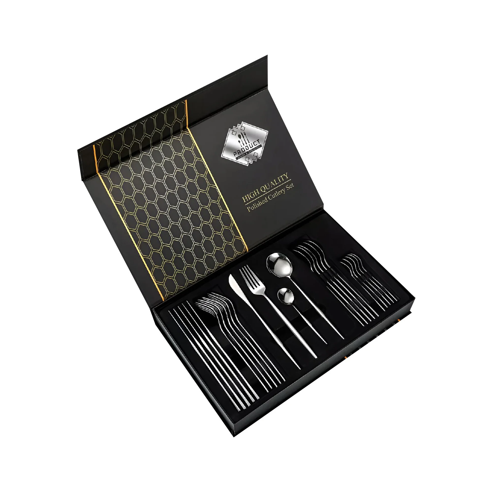 CH 24 Piece Stainless Steel Cutlery Set Silver