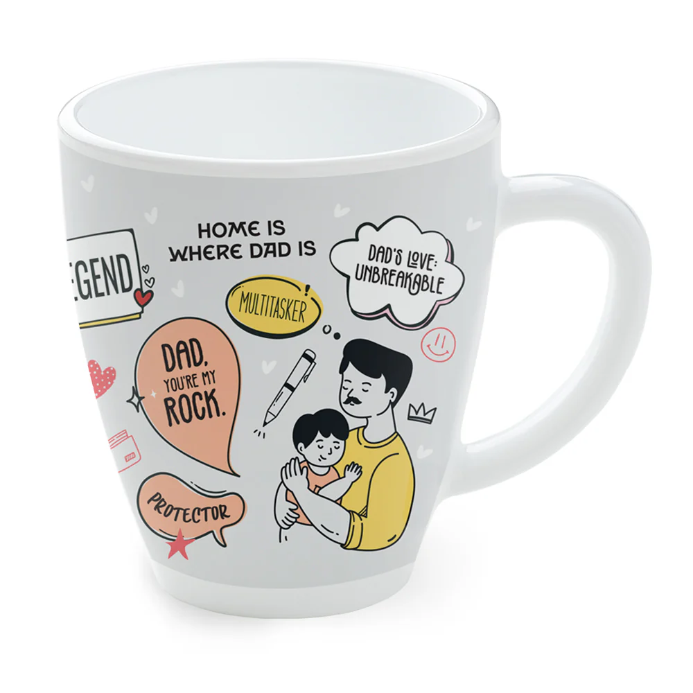 Larah by Borosil Father's Day Opalware Mug Legend, 390ml