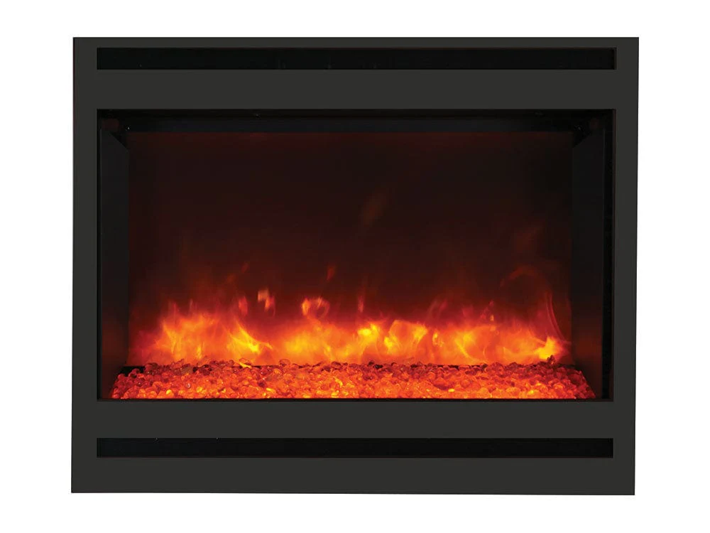 Amantii Zero Clearance Series Square 31-In Built-In Electric Fireplace - ZECL-31-3228-STL-SQR