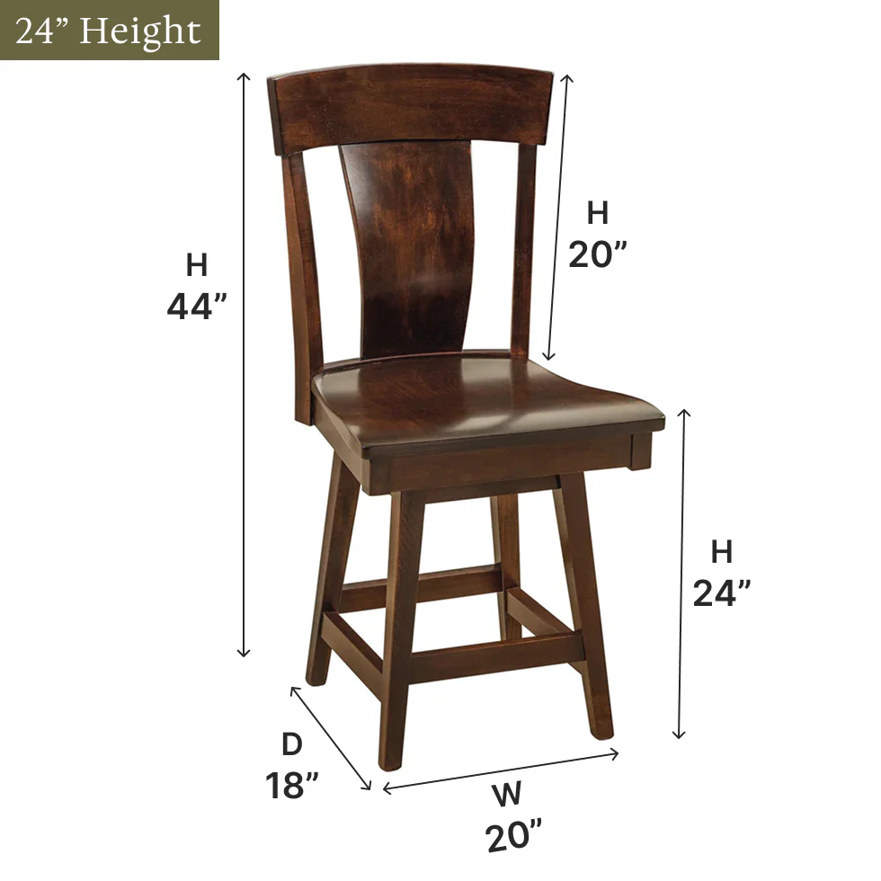 Amish Baldwin Swivel Bar Chair