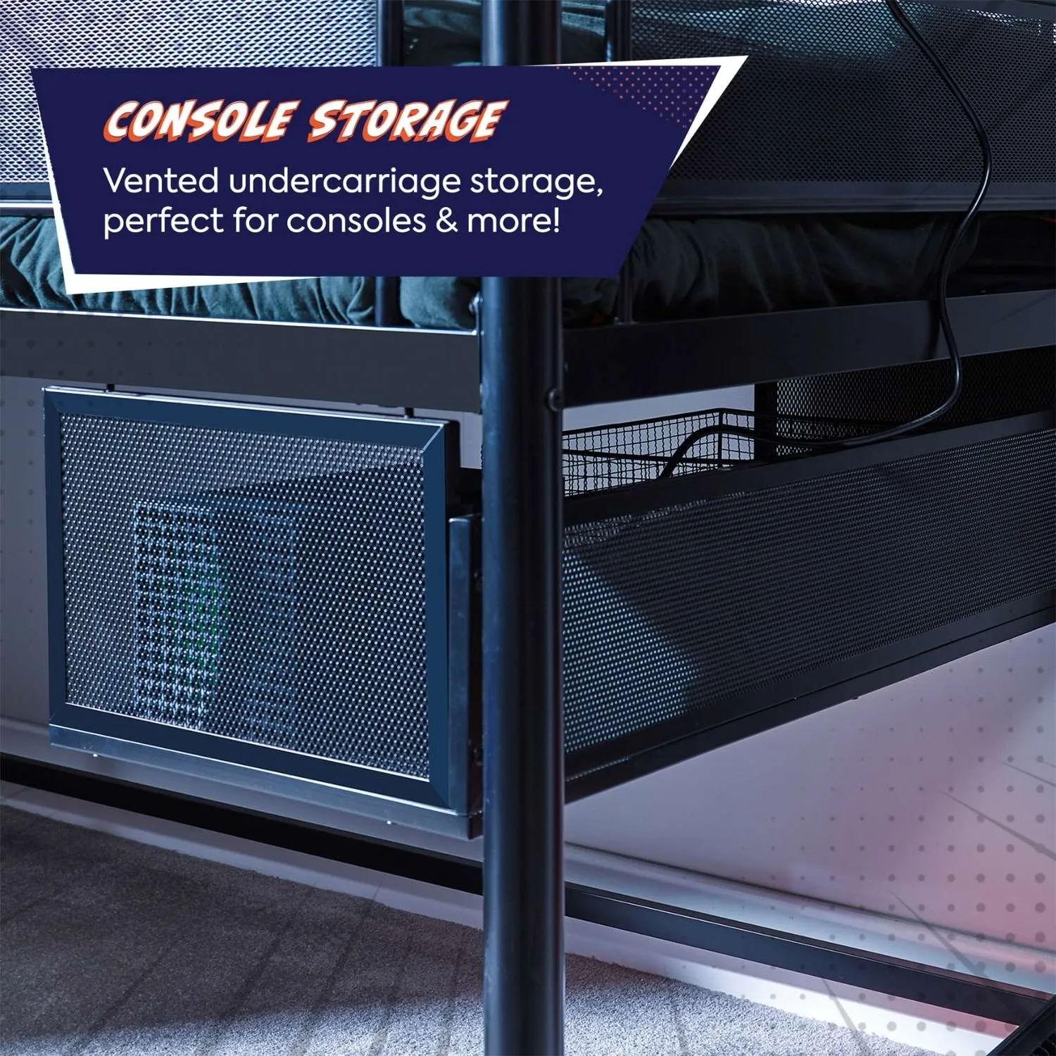 Contra Mid Sleeper Bunk TV Gaming Bed - Black