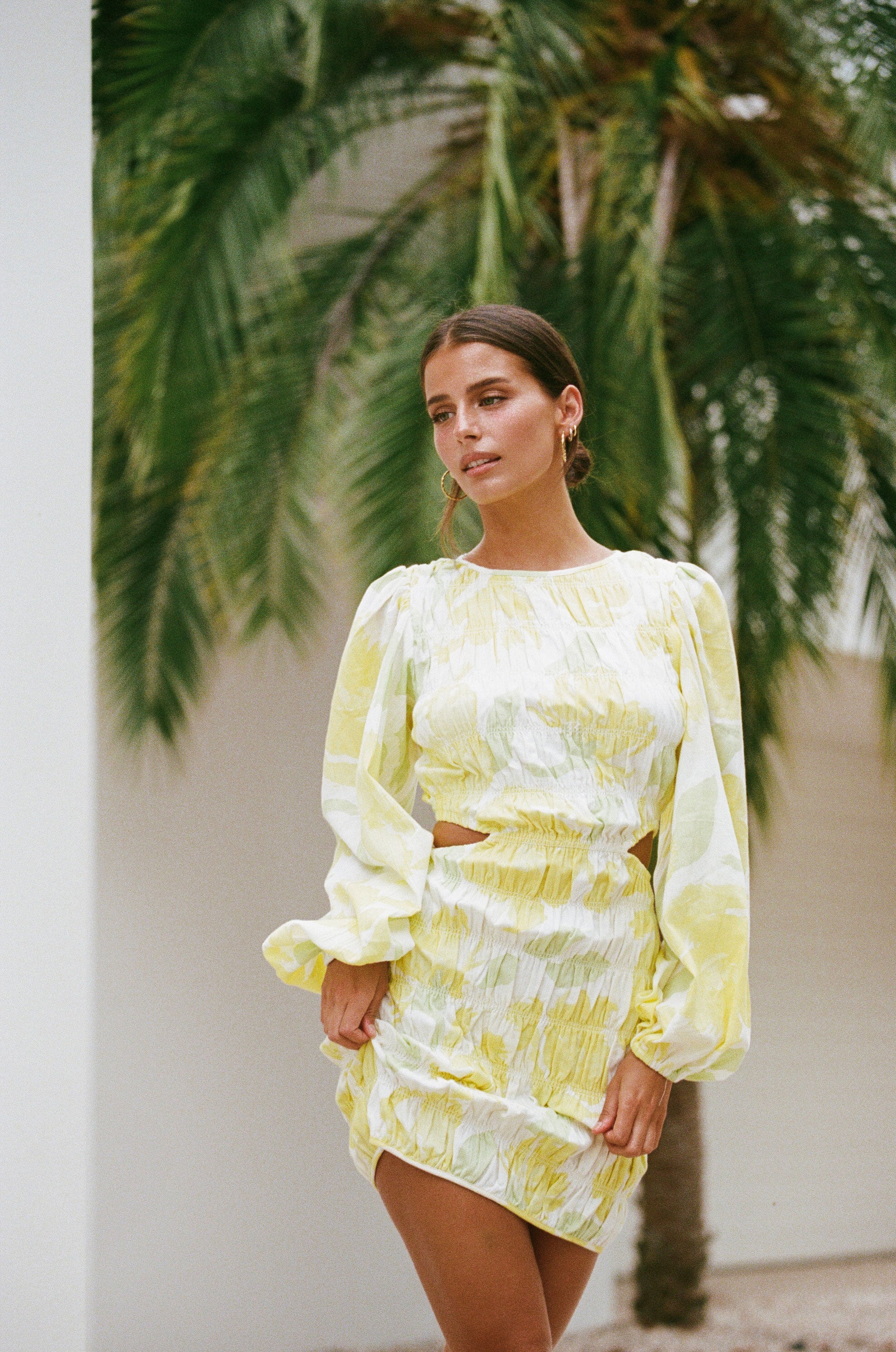 SAMPLE-Banks Shirred Dress - Solstice Floral