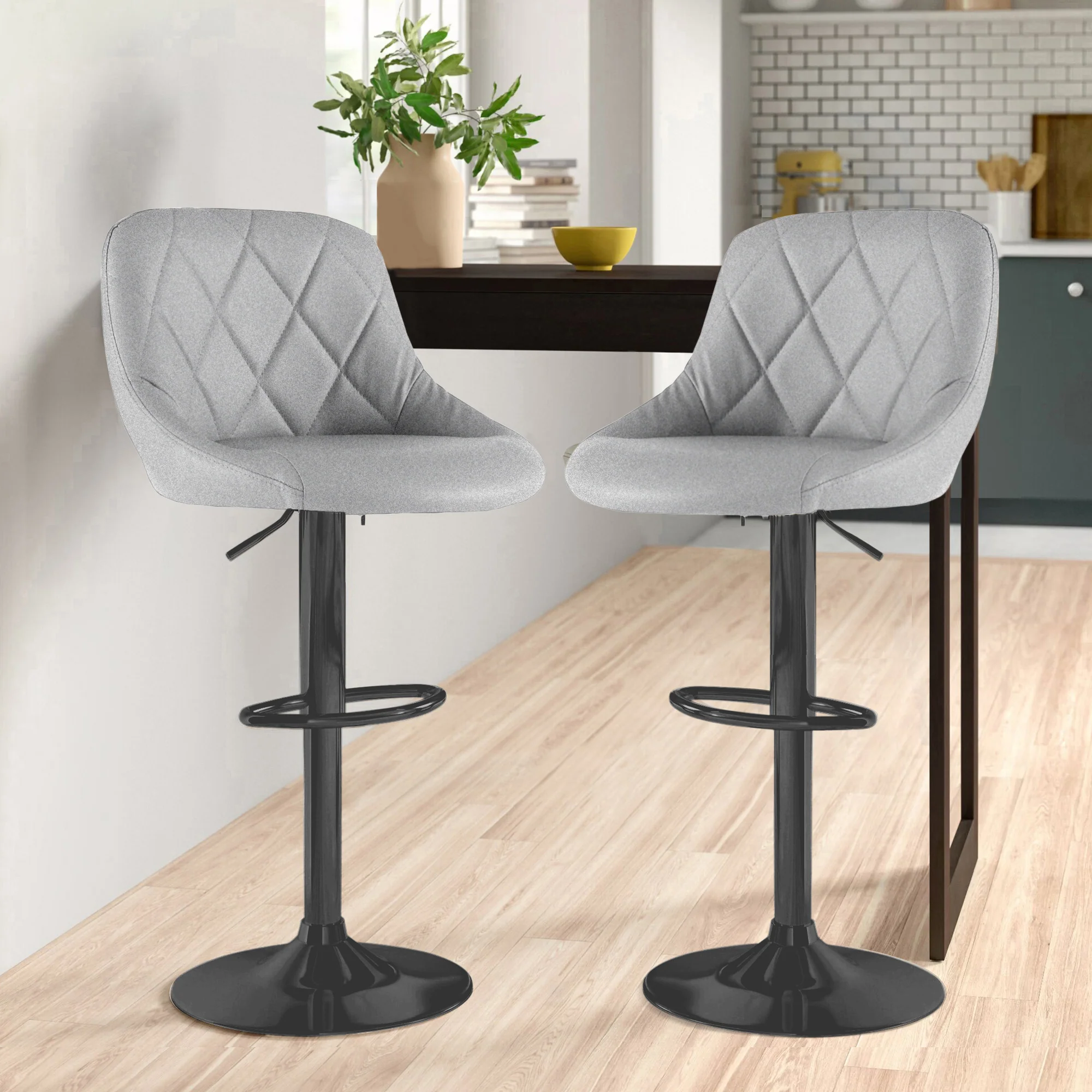 Madrid Grey Fabric Bar Stool