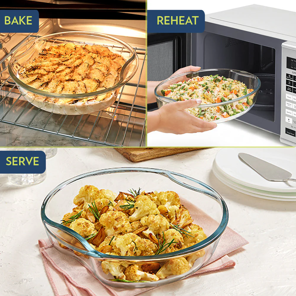 Borosil EasyGrip Round Cake Dish, 1.5L