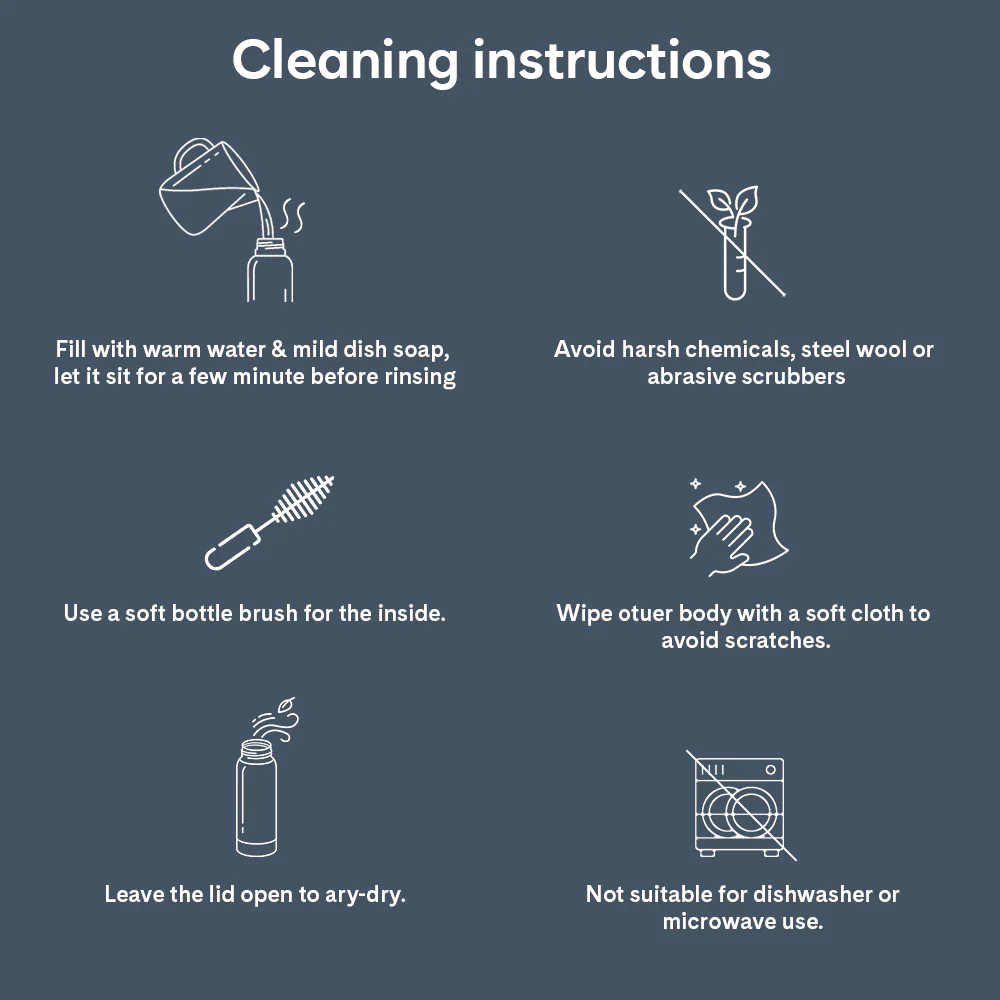 Larah Cube Square PU Thermoware Bottle, 700 ml, Blue