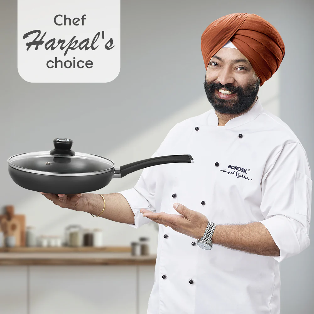 Hard Anodized Induction Base Fry Pan W Glass Lid, 24 cm / 1.7L