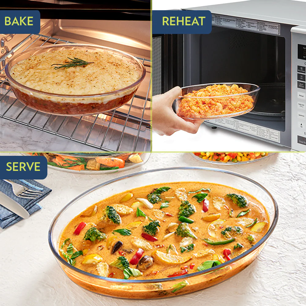 Borosil Oval Baking Dish, 4L