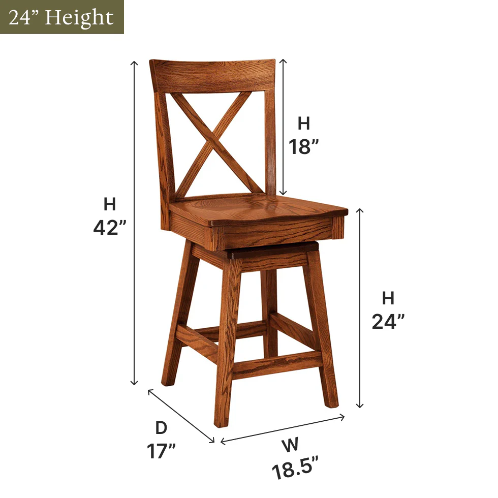 Amish Frontier Swivel Bar Chair