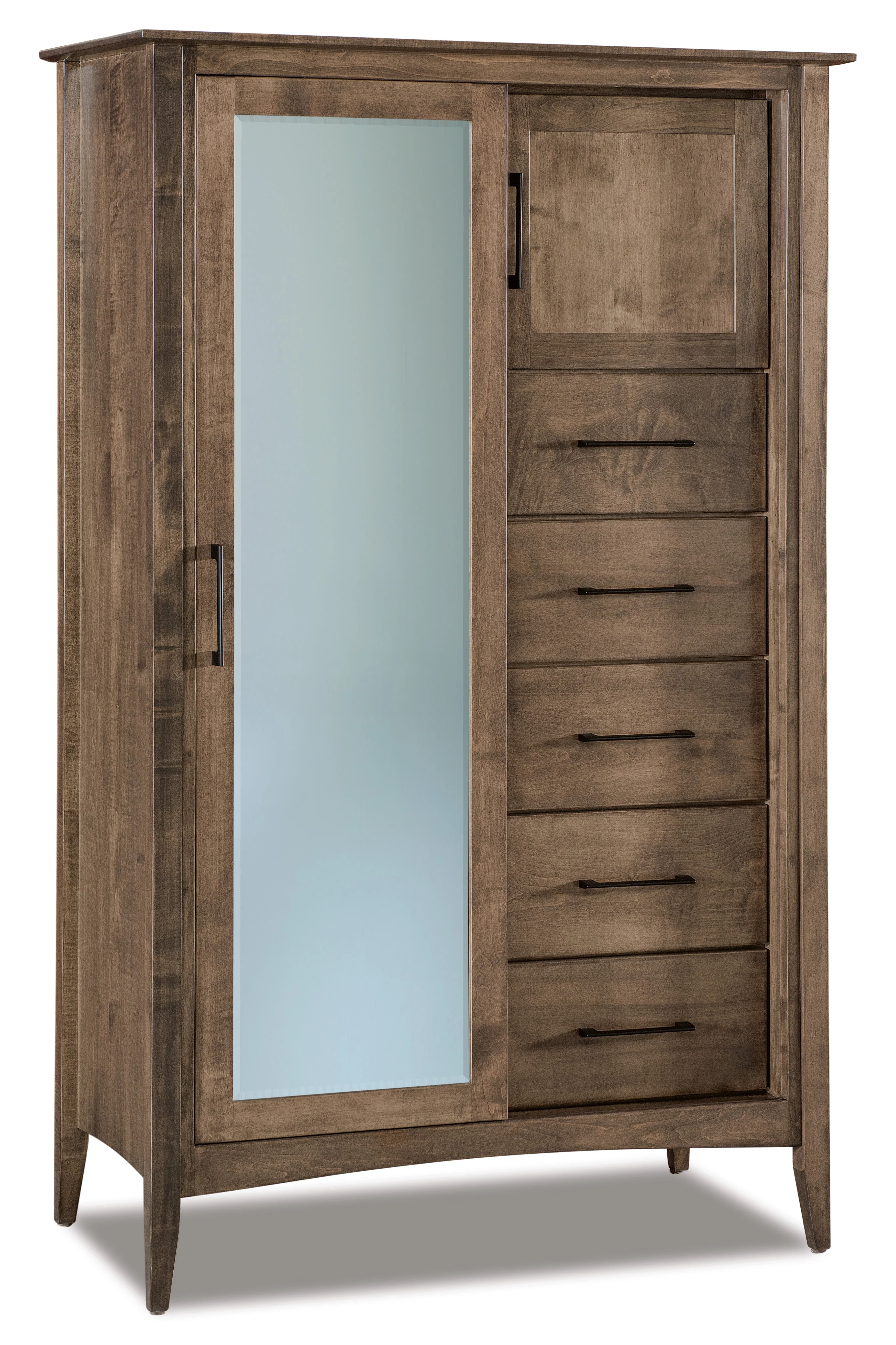 Amish Atlantic Five Drawer One Door with Sliding Door Chifferobe