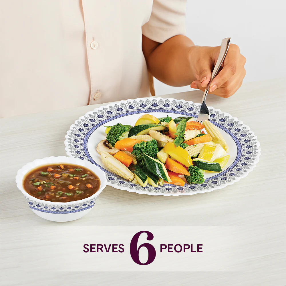 Larah by Borosil Ocean Dinner Set, 21 pc