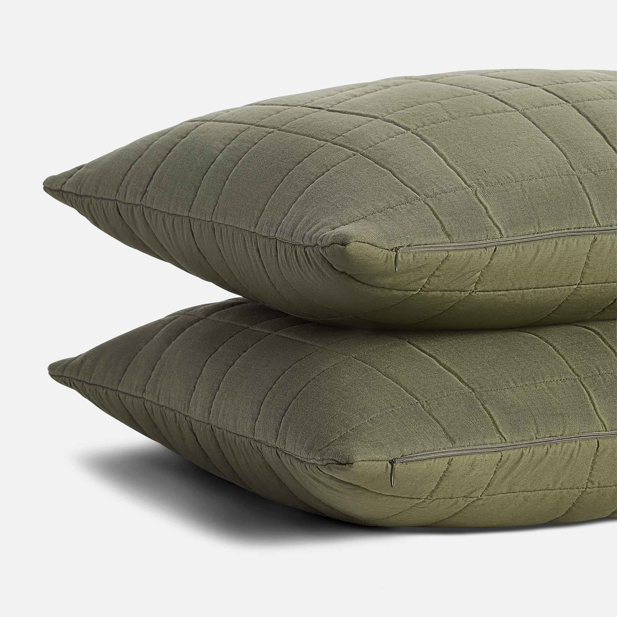 Washed European Linen Quilted Sham Set