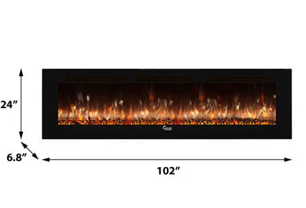 Caesar Fireplace 102-In Wall Mount Electric Fireplace w/ Back-lighting