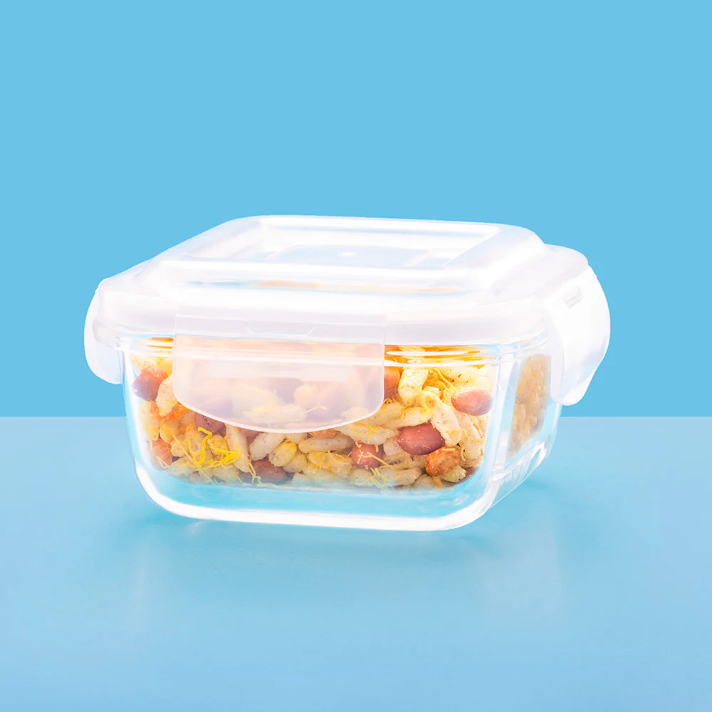 Larah Glass Klip n Store, Square Container