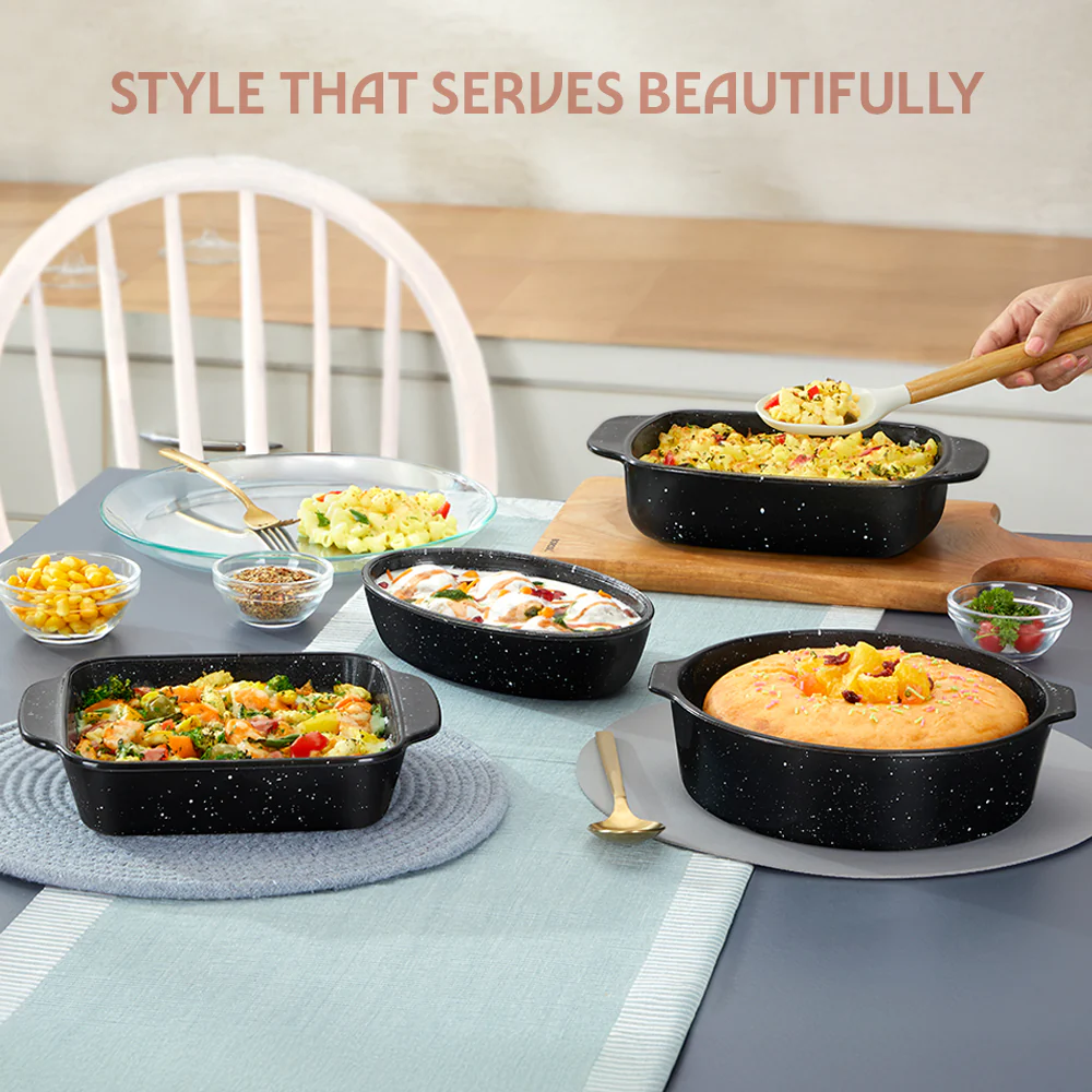 Colors Pebble Black Deep Rectangle Dish