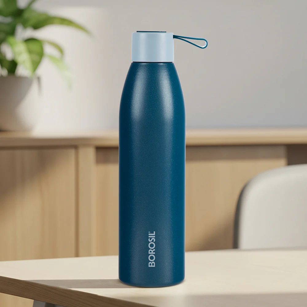 Duomate Vacuum Insulated Stainless Steel Bottle, Blue