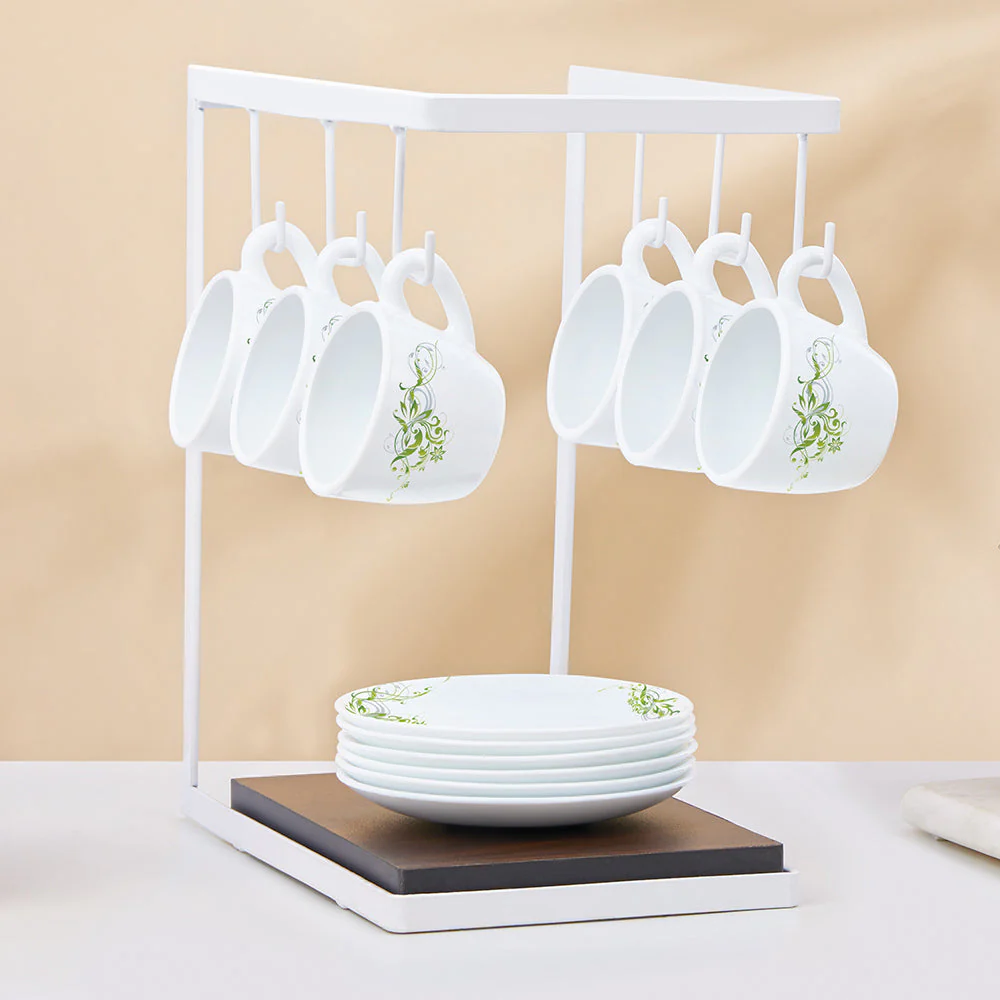 Larah by Borosil Erba Cup n Saucer Set, 220ml x 12