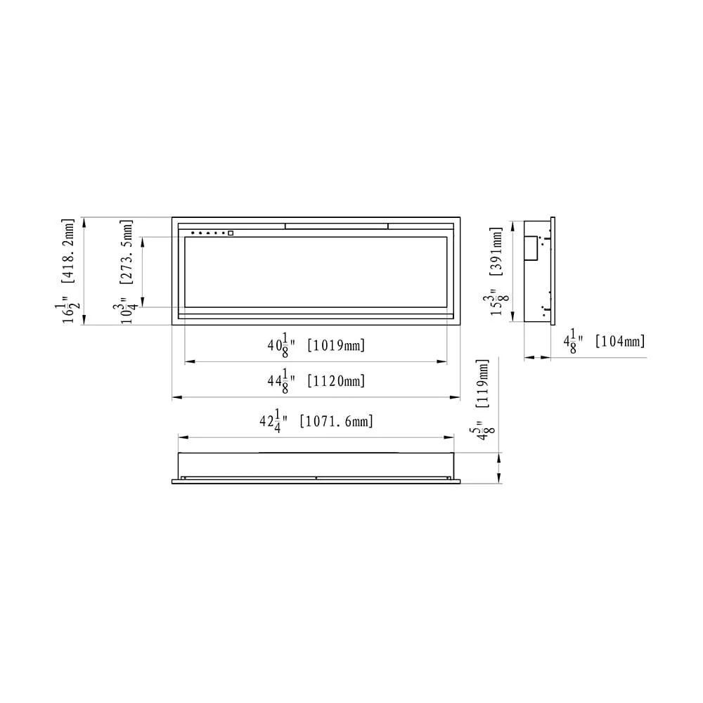 Amantii 42-in Symmetry XtraSlim Smart WiFi Linear Electric Fireplace