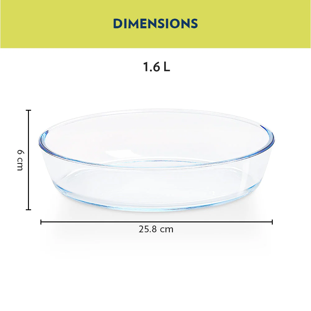 Borosil Oval Baking Dish, 1.6L