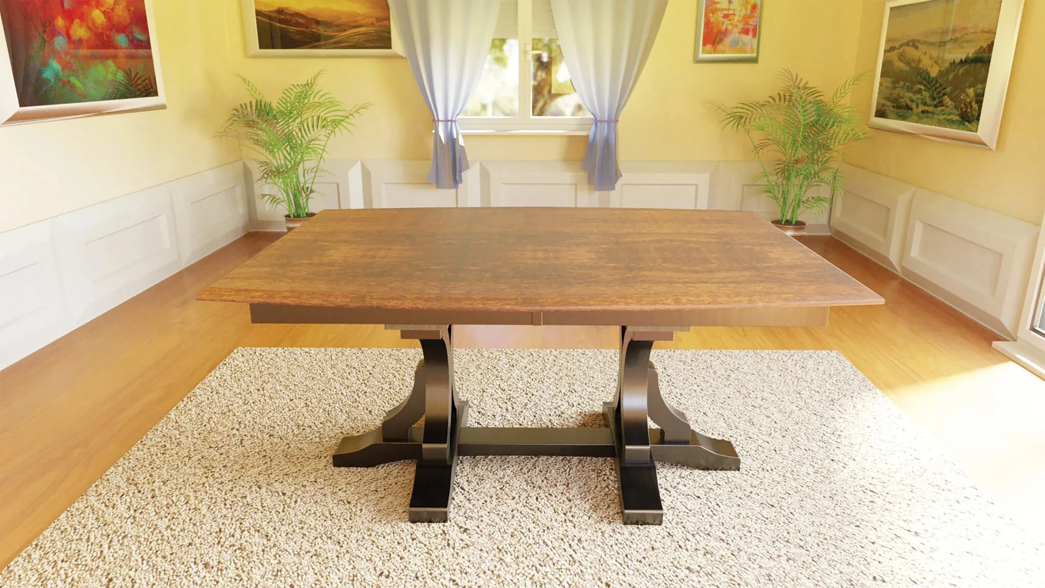 Amish Gatlin Double Pedestal Table