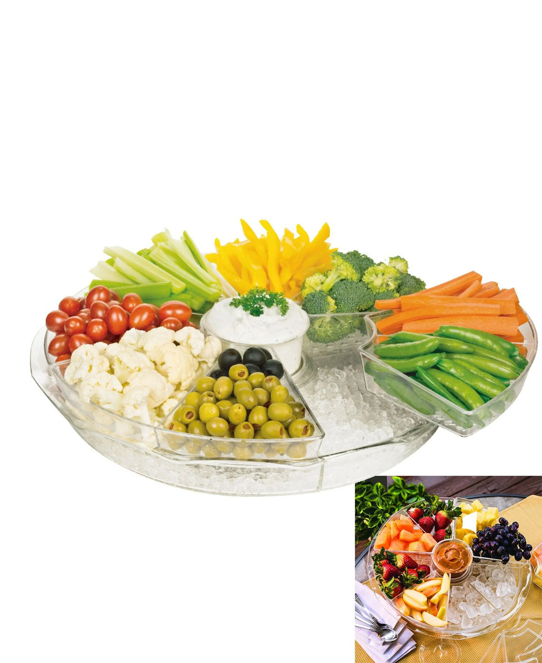 Circleware Acrylic 9 Section Serving Tray - Clear