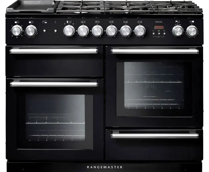 Rangemaster Nexus 110cm Dual Fuel Range Cooker | Black | NEX110DFFBL/C