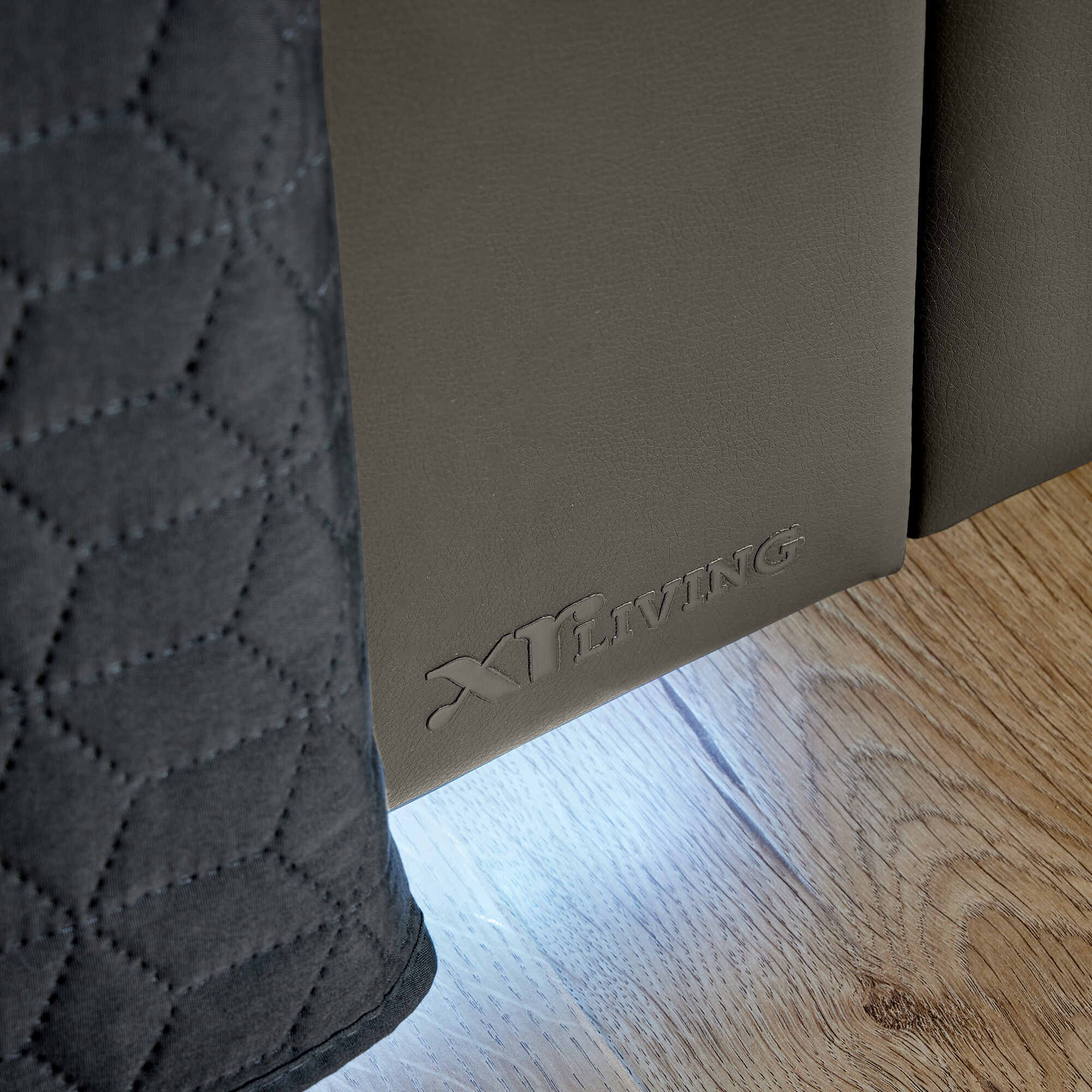 Ava Upholstered TV Bed with LED Lights - Grey (4 Sizes)