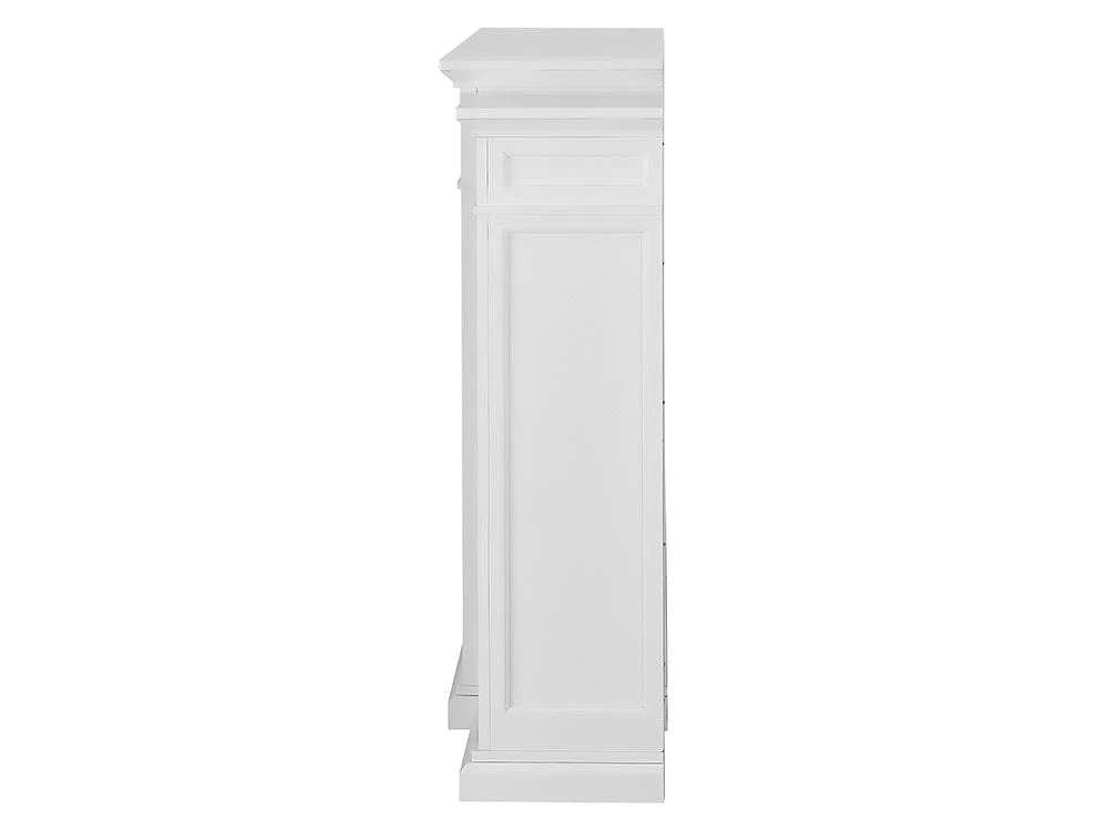 Chantilly Electric Fireplace Mantel w/ Bookcases in White