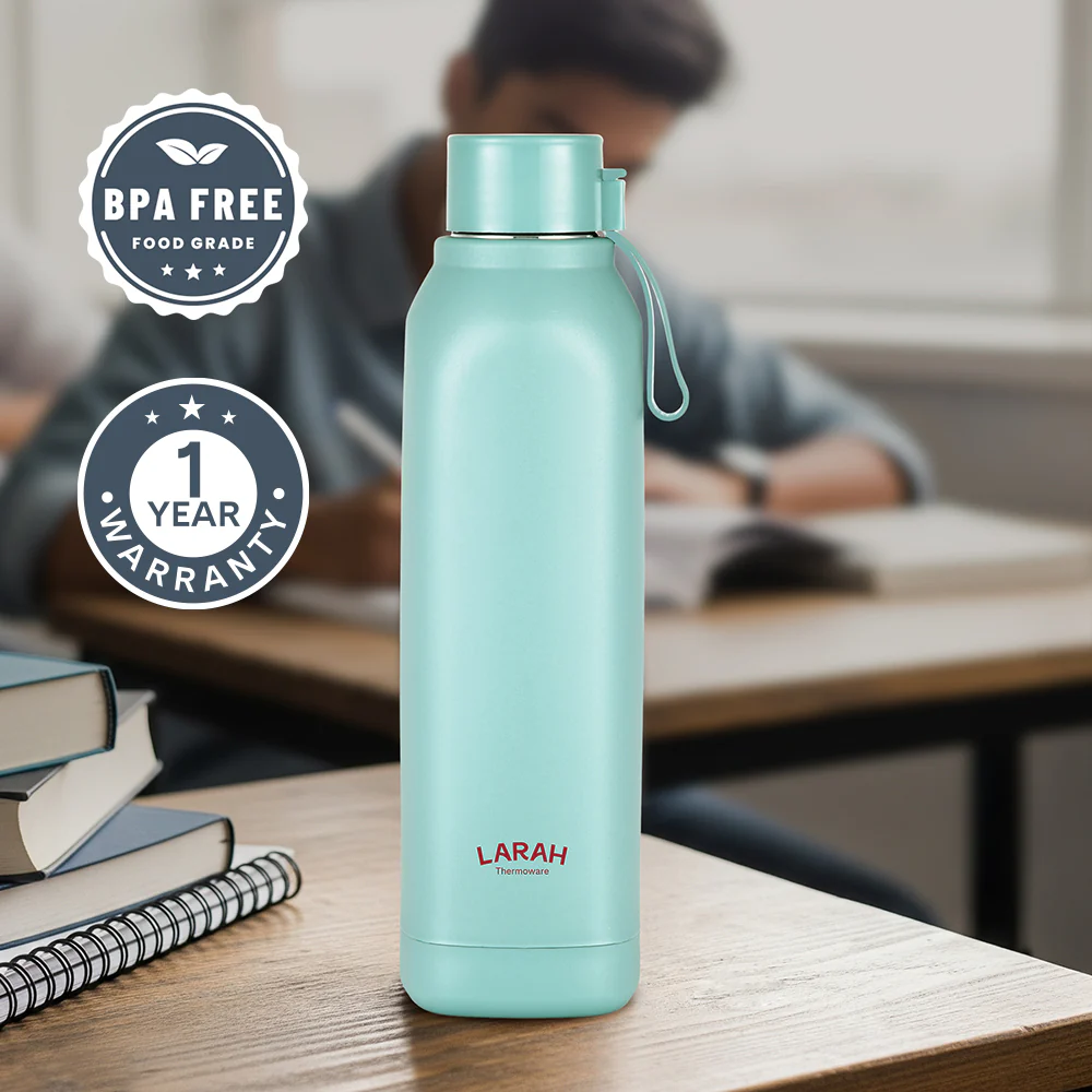 Larah Cube Square PU Thermoware Bottle, 700 ml, Mint