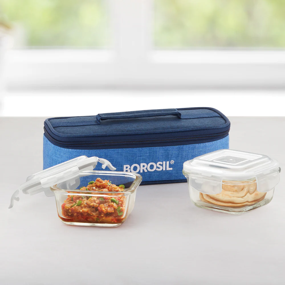 Borosil Prime Lunch Bag, Square x 2 (Flat)