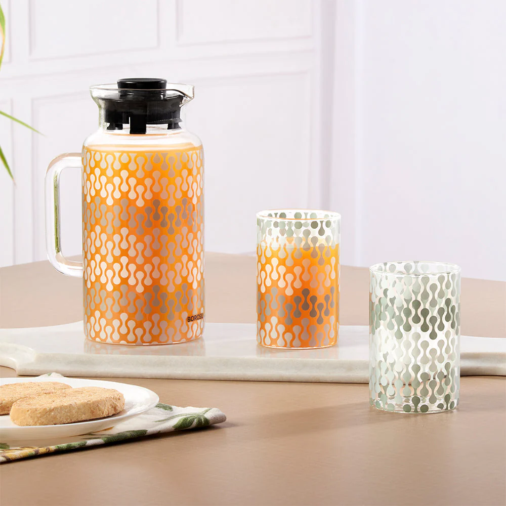 Vista Multipurpose Jug w Glasses, 1L + 295ml x 2