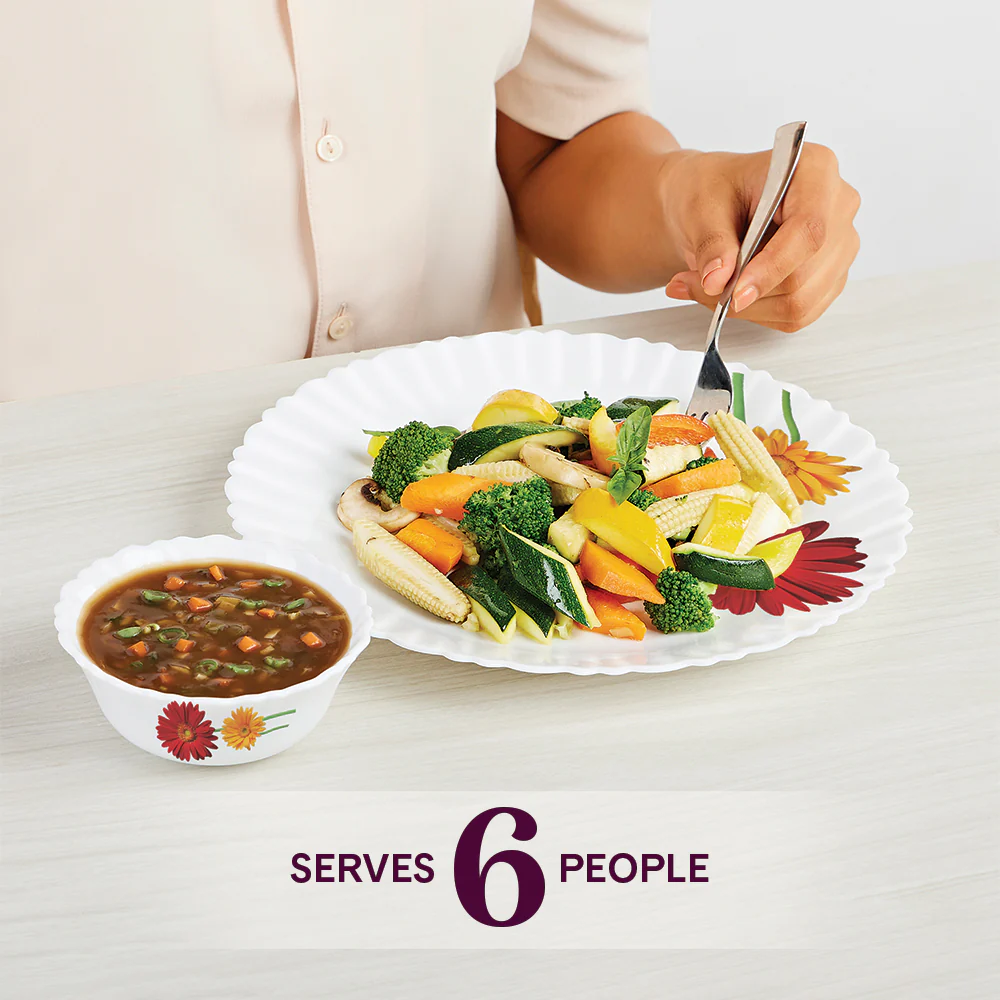 Larah by Borosil Zinnia Dinner Set, 19 pc