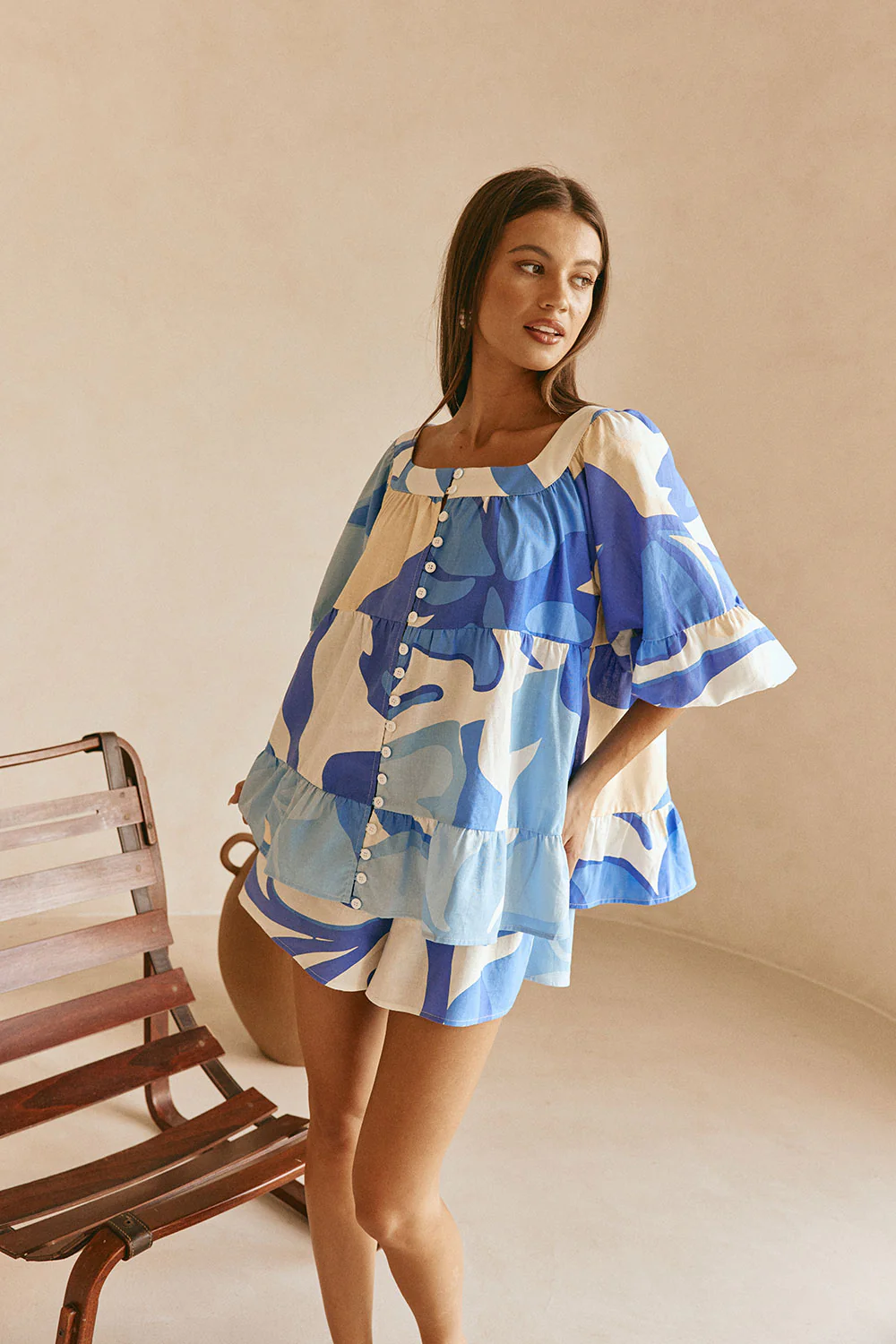 SAMPLE-Elara Top - Valley Blue
