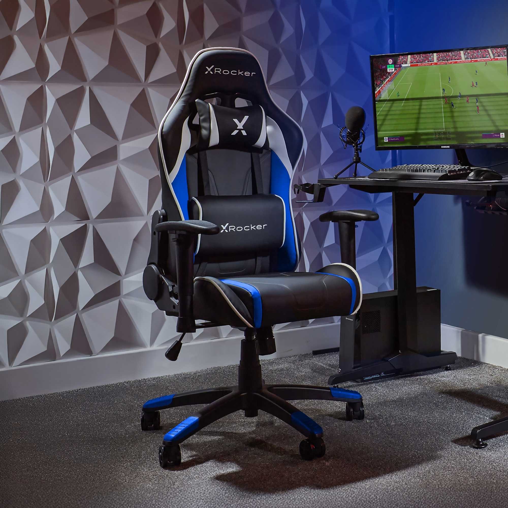 Agility Compact Ergonomic eSports Gaming Chair for Juniors - Black / Blue