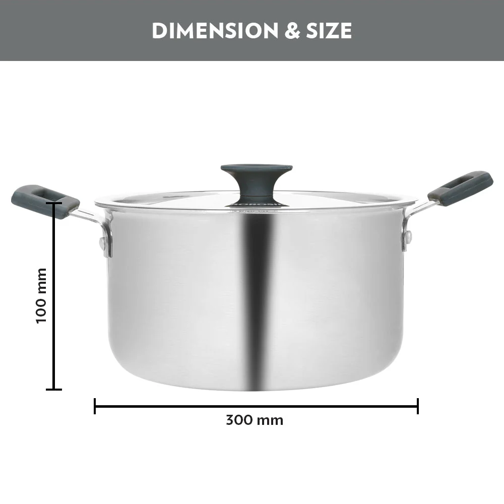 Borosil Cookfresh Triply Casserole (Silicone Handle + Lid), 2.2L