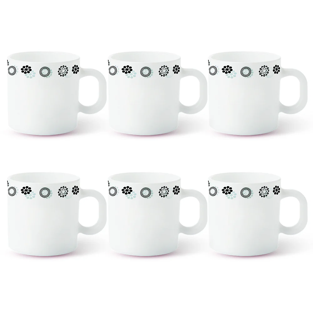 Larah by Borosil Universe Mug Set, 180ml x 6