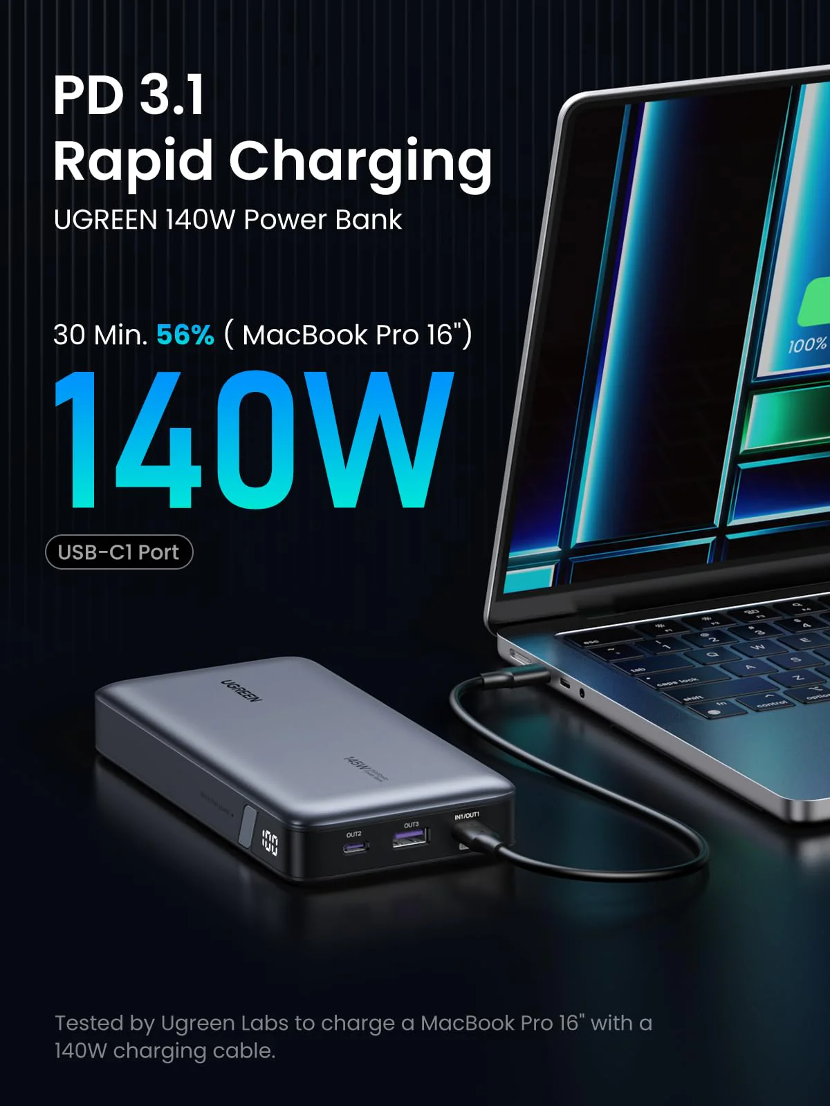 (Bundle) 145W Power Bank + 240W USB-C Cable