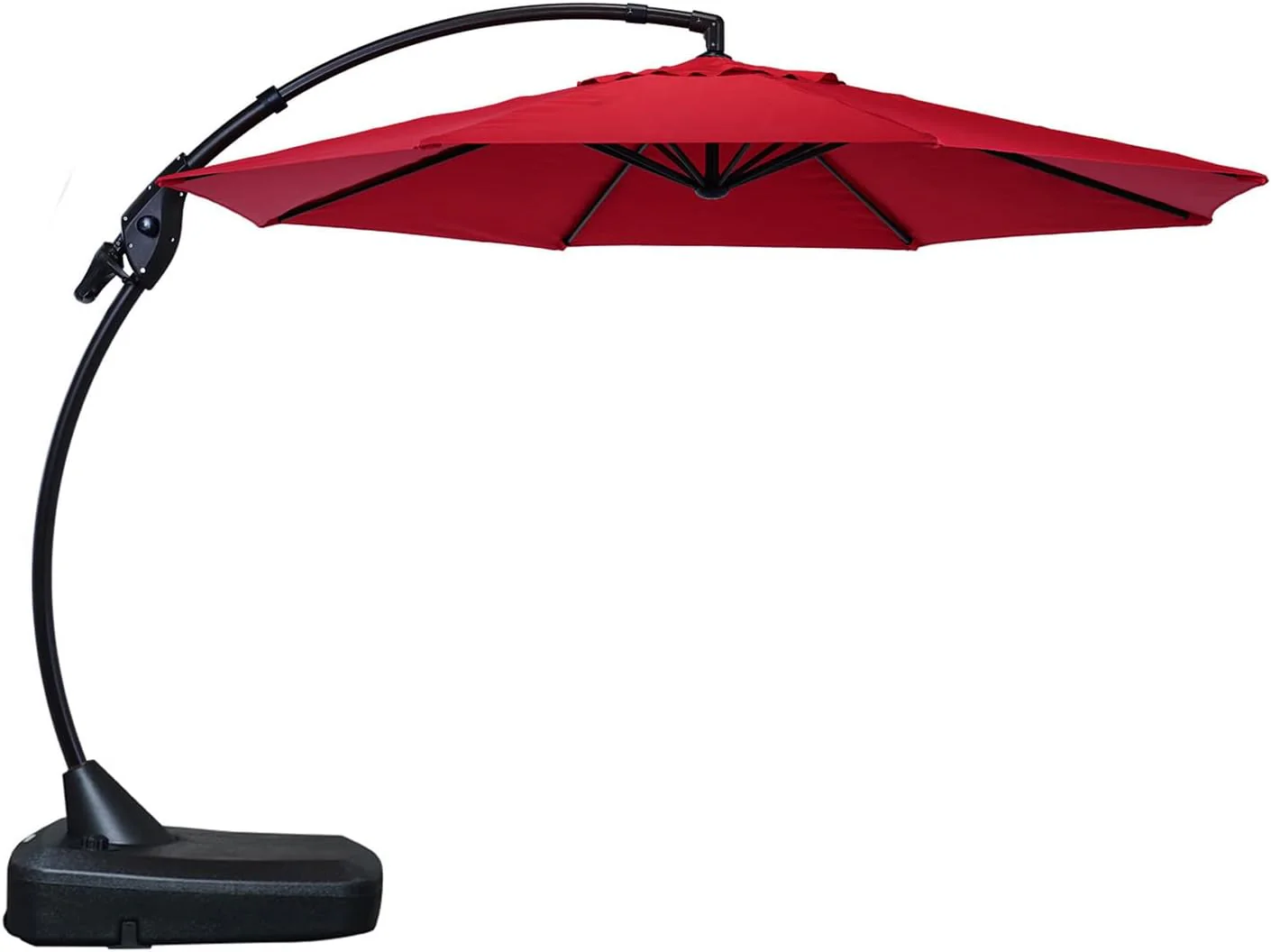 Deluxe Curvy Aluminum Offset Umbrella, Patio Cantilever Umbrella