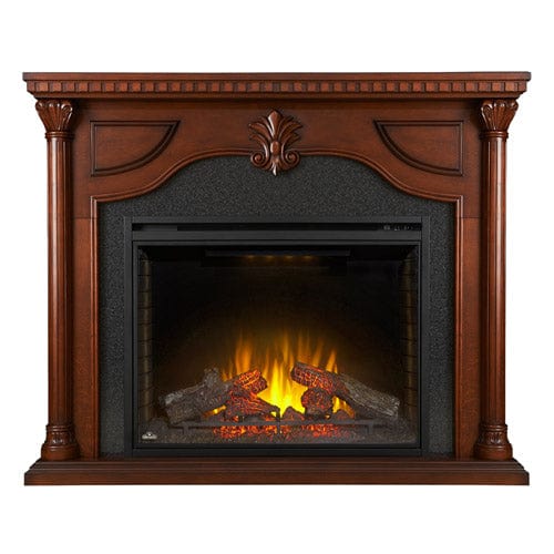 Aden Electric Fireplace Mantel Package in Cherry