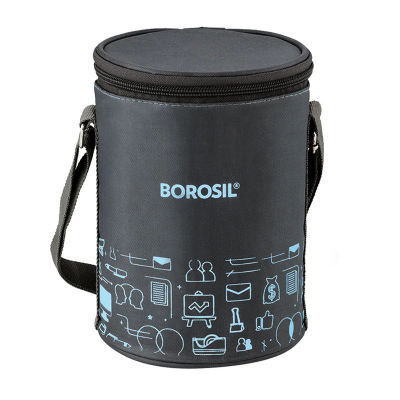 Borosil Carryfresh Lunchbox, Set of 3, (280ml x 2) + 180ml