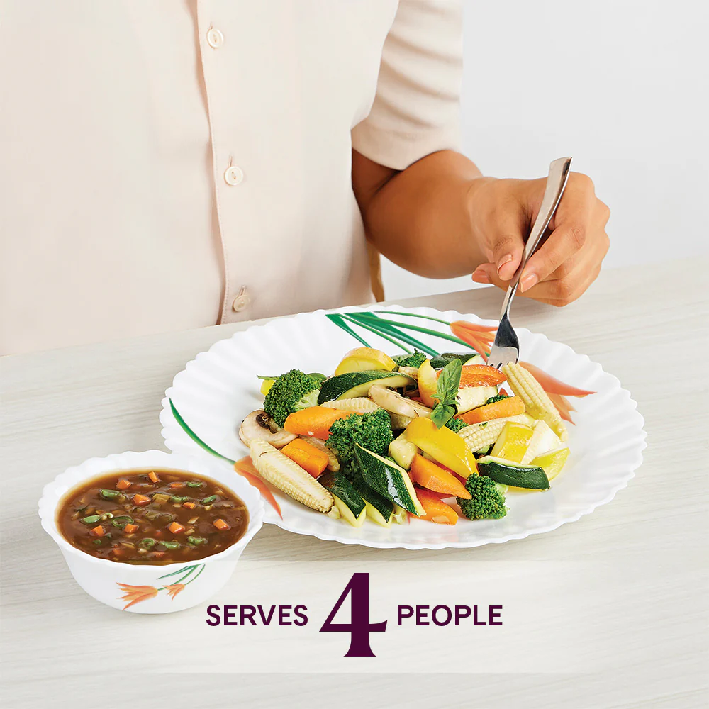 Larah by Borosil Firefly Dinner Set, 13 pc