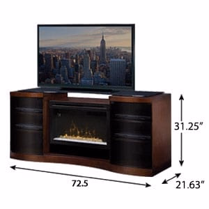 Acton Walnut Multi-Fire XD Electric Fireplace Entertainment Center w/Glass Embers