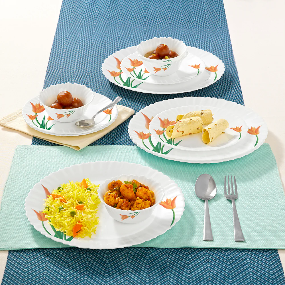 Larah by Borosil Firefly Dinner Set, 12 pc