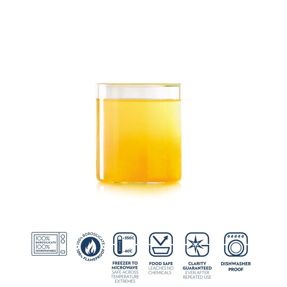 Borosil Vision Squat Glass, Set of 6, 205ml