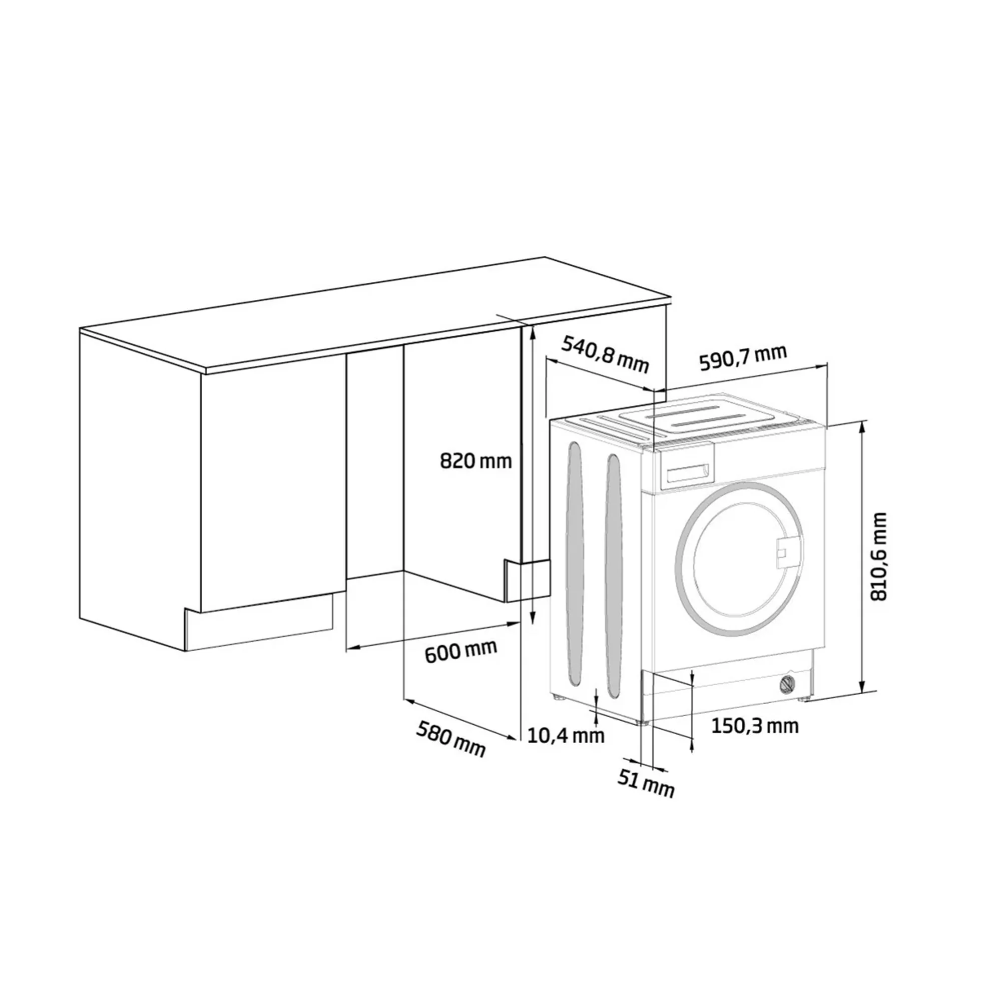 Beko 8/5kg Intergrated Washer Dryer White